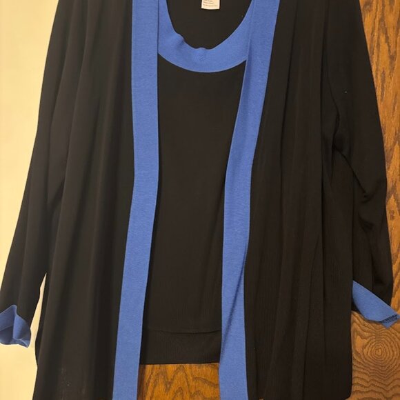 Beautiful Misook Black & Blue Set (Top & Shell) 3x for any occasion - Picture 1 of 16